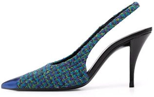 (Women) Saint Laurent Vesper 'Blue Tweed High Heel' 680881AAA029610 (Women) Saint Laurent Vesper 'Blue Tweed High Heel' 680881AAA029610