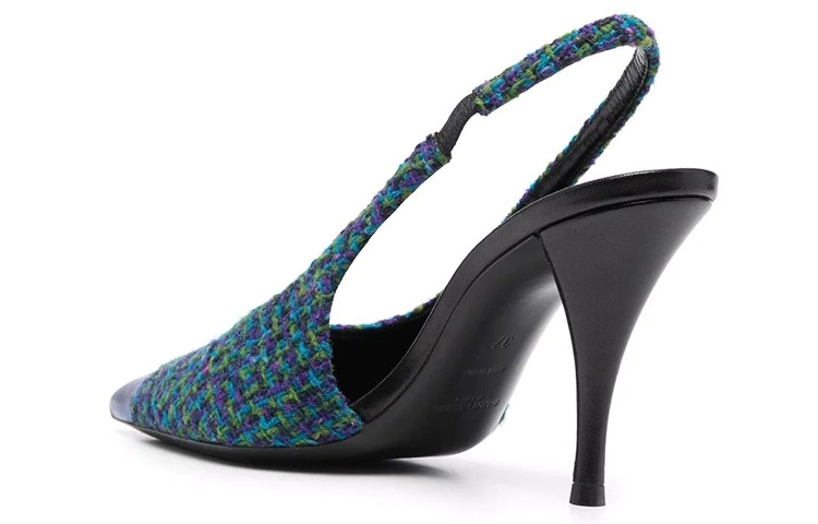 Lookbook (W) Saint Laurent Vesper 'Tacón Alto Tweed Azul' 680881AAA029610