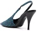 Lookbook (W) Saint Laurent Vesper 'Tumit Tinggi Tweed Biru' 680881AAA029610