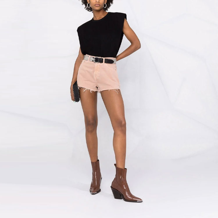 Shop (Women) SAINT LAURENT Vintage Pink Denim Shorts. 652530Y23NM9849