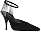 Lookbook (W) Saint Laurent Viper Zwart ''Kettingversierde Suède Hoge Hakken'' 667645C20NN1000
