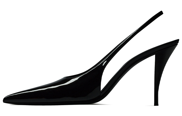 (Women) Saint Laurent Viper Black 'Elegant Patent Leather Open-Heel' 6676481TV001000