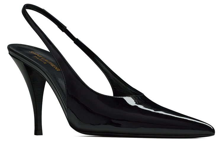 Lookbook (W) Saint Laurent Viper Nero ''Elegante Pelle Verniciata Tacco Aperto'' 6676481TV001000