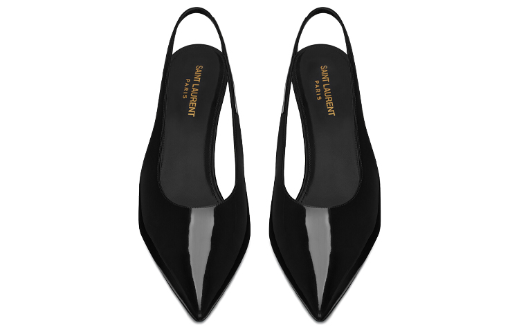 Shop (W) Saint Laurent Viper Nero ''Elegante Pelle Verniciata Tacco Aperto'' 6676481TV001000