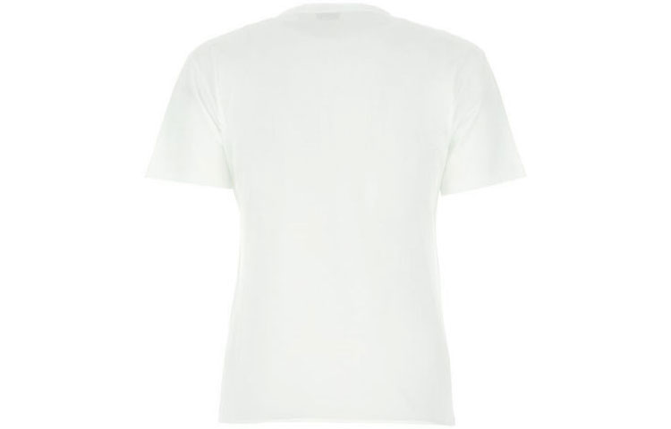 Lookbook (W) 圣罗兰白色休闲字母印花纯棉短袖T恤。 614271YBRR28486