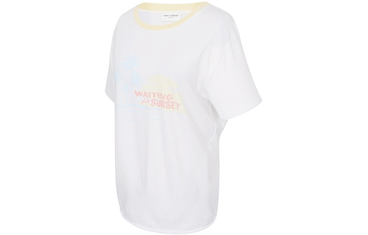 Shop (W) 圣罗兰白色棉质短袖字母设计T恤 503311YB2MY8486