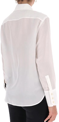 (Women) SAINT LAURENT White Long Sleeve Shirt with Buttoned Cuffs. 626928Y100W9935 Shop (Women) SAINT LAURENT White Long Sleeve Shirt with Buttoned Cuffs. 626928Y100W9935