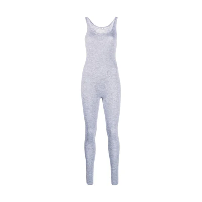 (Women) SAINT LAURENT Women’s Solid Grey Sleeveless Knitted Stretch Jumpsuit. 696509YAPK21403