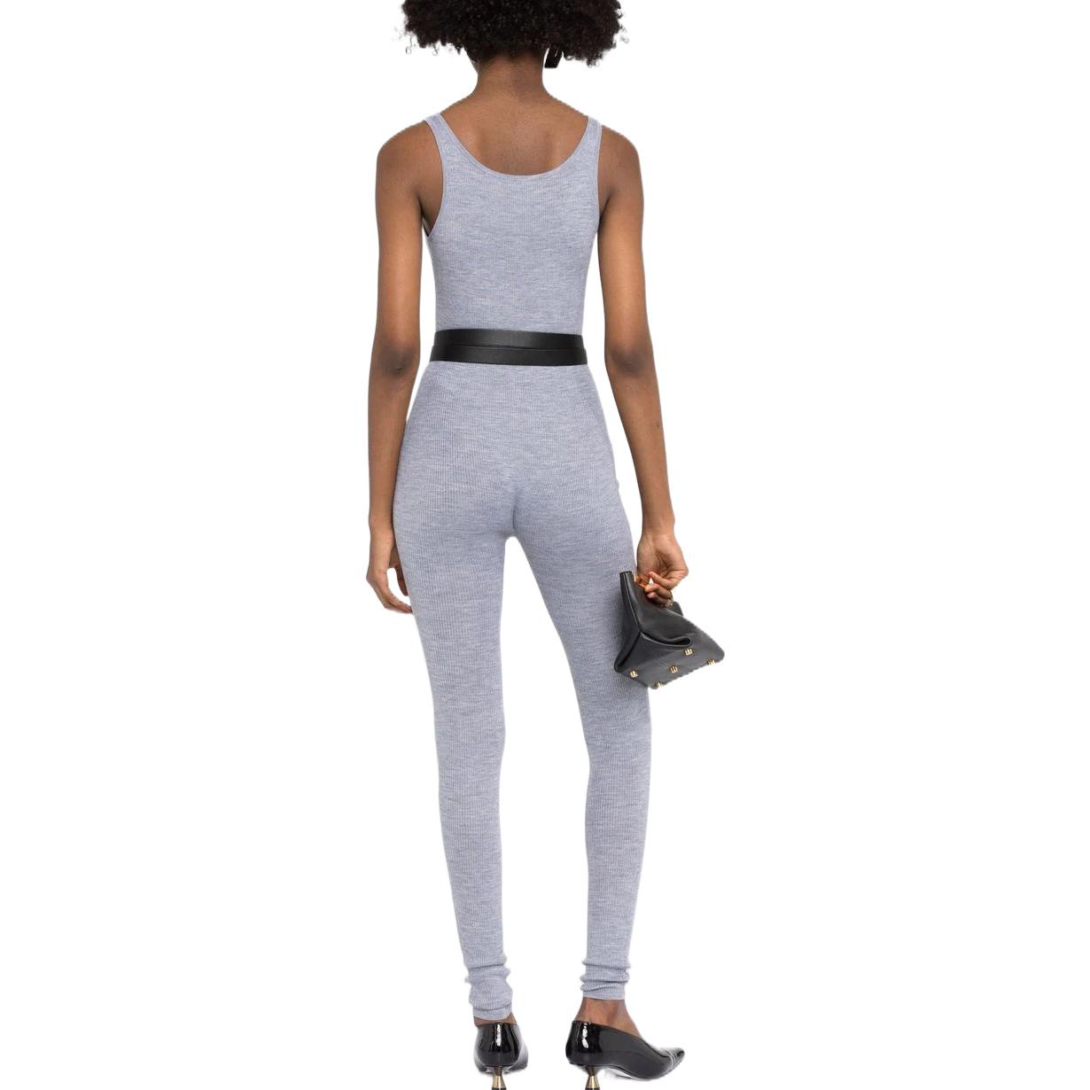 Shop (W) SAINT LAURENT Jumpsuit Wanita Abu-abu Tanpa Lengan Rajut Elastis. 696509YAPK21403