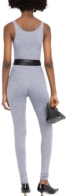 (W) SAINT LAURENT Jumpsuit Wanita Abu-abu Tanpa Lengan Rajut Elastis. 696509YAPK21403 Shop (W) SAINT LAURENT Jumpsuit Wanita Abu-abu Tanpa Lengan Rajut Elastis. 696509YAPK21403