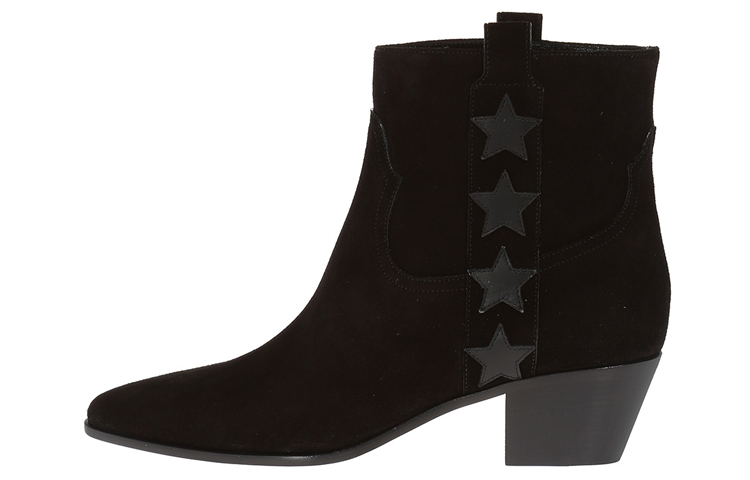 (Women) Saint Laurent Wyatt 'Star Patch Black Suede' 416469CLTF01000