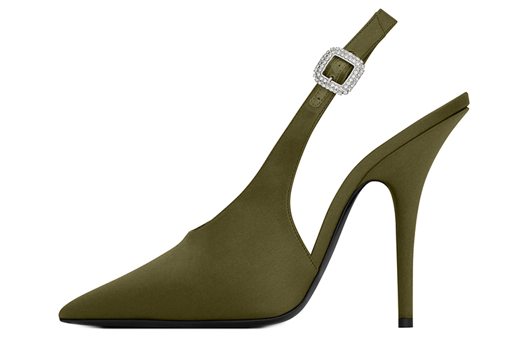 (Women) Saint Laurent Yasmeen 'Green Stiletto' 742038F14NN3304