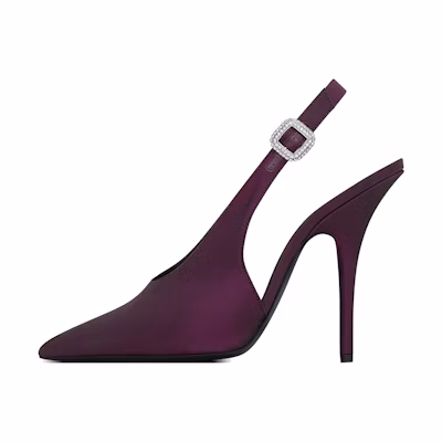 (W) Saint Laurent Yasmeen 'Purple Slingback'