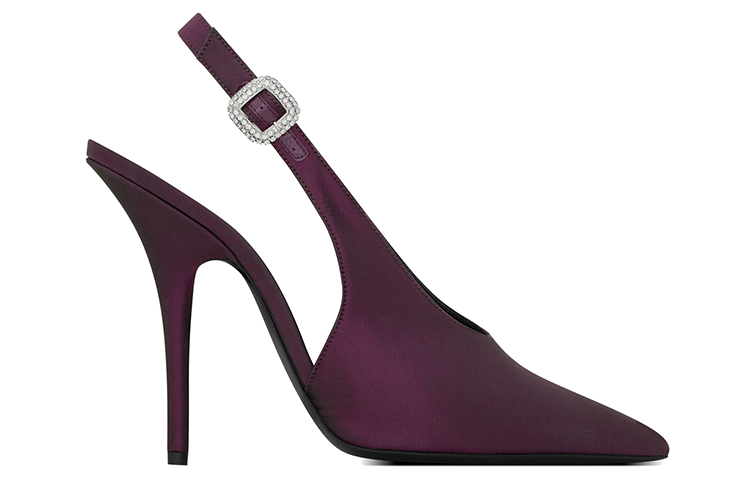 Order (W) 圣罗兰Yasmeen紫色露跟鞋 742038AAB3S6150