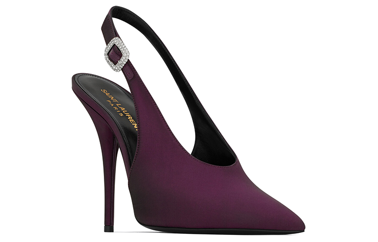 Lookbook (W) 圣罗兰Yasmeen紫色露跟鞋 742038AAB3S6150