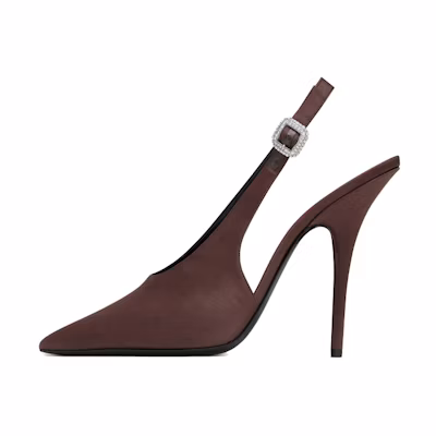 (W) Saint Laurent Yasmeen 'Satin Brown'