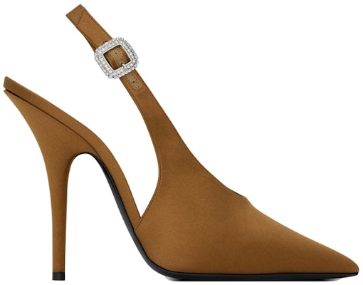 (W) Saint Laurent Yasmeen 'Satin Tumit Terbuka Coklat' 742038F14NN2513 Order (W) Saint Laurent Yasmeen 'Satin Tumit Terbuka Coklat' 742038F14NN2513