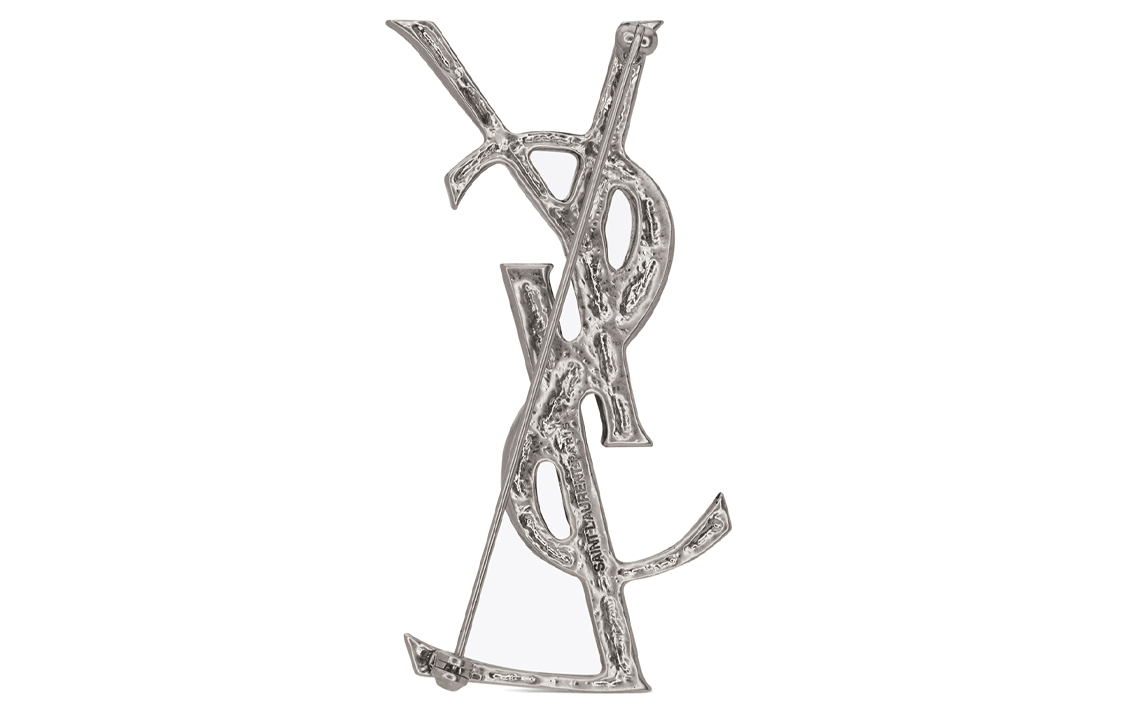 (Women) Saint Laurent YSL Bamboo Letter Logo Brass Brooch Silver. 470371Y15008142 圖 3