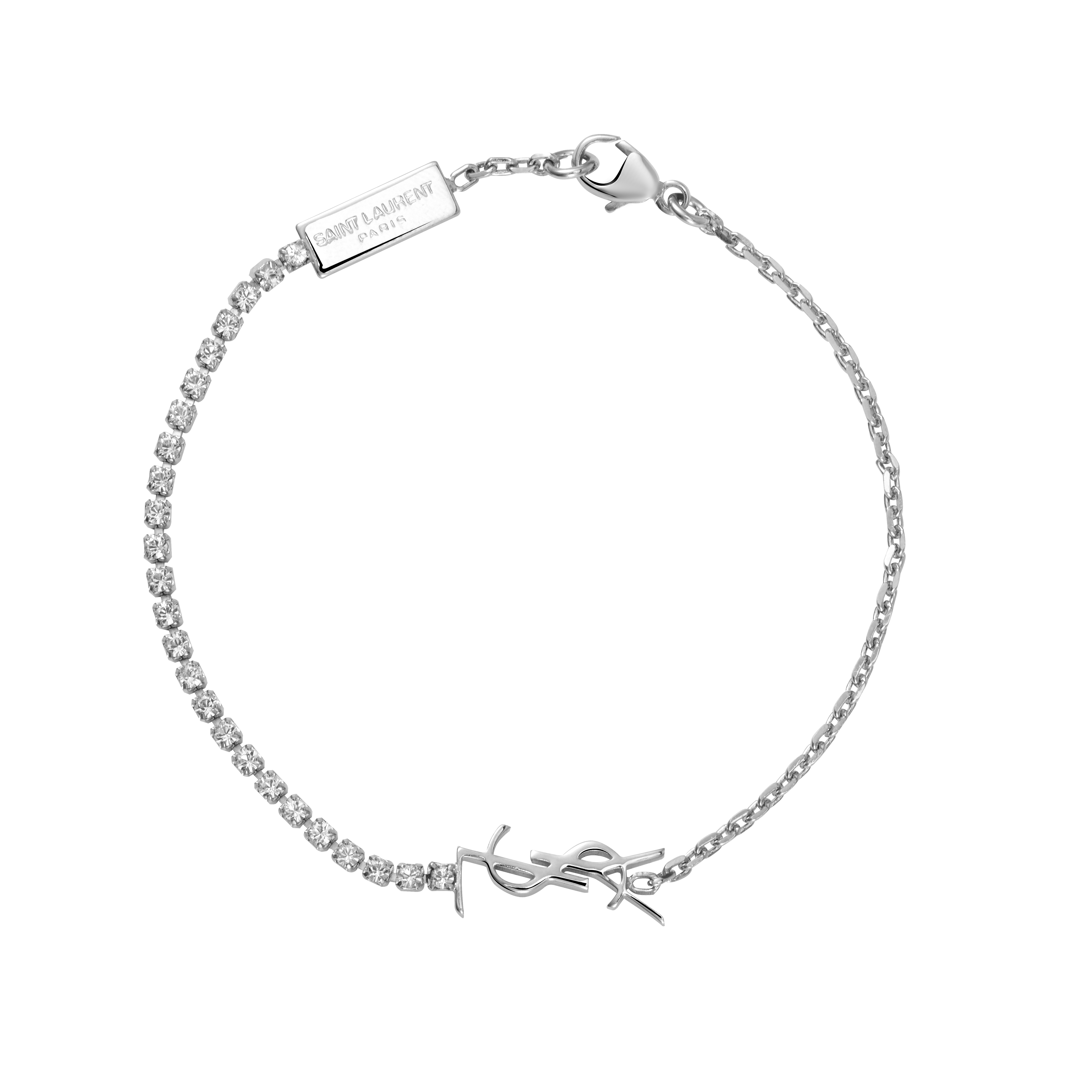 (Women) Saint Laurent YSL Brass Crystal Bracelet for Women. 712345Y15268162