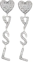 (Women) Saint Laurent YSL Heart-Shaped Clip-On Earrings Silver 925 Silver Earrings 584228Y1526-8368 (Women) Saint Laurent YSL Heart-Shaped Clip-On Earrings Silver 925 Silver Earrings 584228Y1526-8368