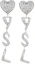 Buy (W) Saint Laurent YSL Pendientes Corazón Plata 925 Clip-On Plata Fina. 584228Y1526-8368