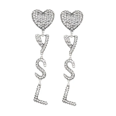 (Women) Saint Laurent YSL Heart-Shaped Clip-On Earrings Silver 925 Silver Earrings 584228Y1526-8368