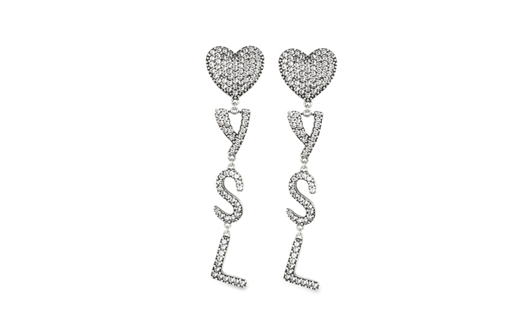 (Women) Saint Laurent YSL Heart-Shaped Clip-On Earrings Silver 925 Silver Earrings 584228Y1526-8368 圖 2