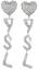 Order (W) Saint Laurent YSL Pendientes Corazón Plata 925 Clip-On Plata Fina. 584228Y1526-8368