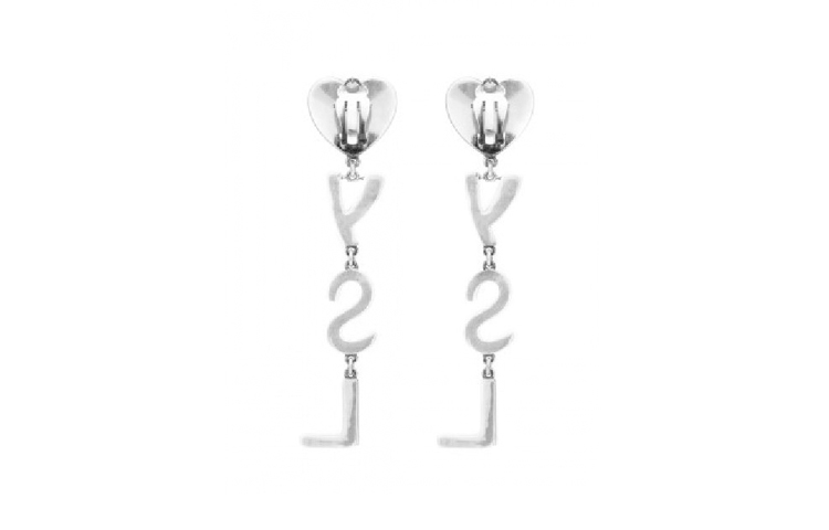 (Women) Saint Laurent YSL Heart-Shaped Clip-On Earrings Silver 925 Silver Earrings 584228Y1526-8368 圖 4