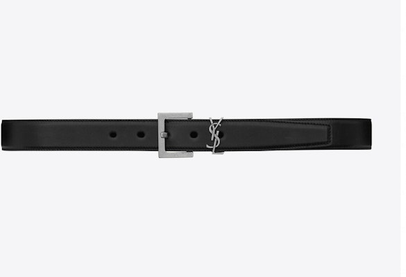 (Women) Saint Laurent YSL Monogram Black Leather Belt with Silver Buckle for Women 3cm Wide 634437BOO0E1000 Lookbook (Women) Saint Laurent YSL Monogram Black Leather Belt with Silver Buckle for Women 3cm Wide 634437BOO0E1000