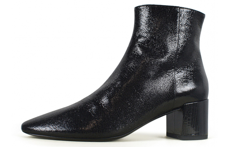 (Women) Saint Laurent Zip Leather Ankle Boots 'Black' 5003120MI001013