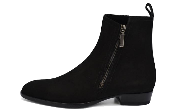 (Women) Saint Laurent Zippered Ankle Boot 'Black Suede' 485141D5X001000