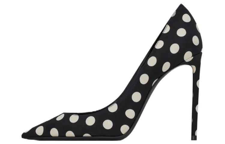 (Women) Saint Laurent Zoe 'Black and White Pointed-Toe Stiletto' 649474AACGH1095