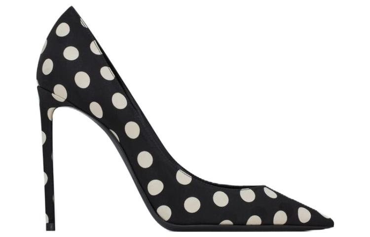 Order (W) Saint Laurent Zoe 'High Heels Hitam Putih Lancip' 649474AACGH1095