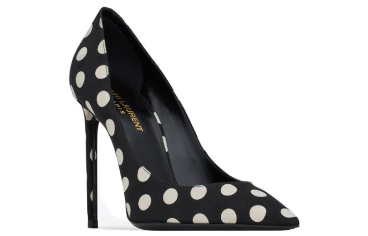 Lookbook (W) Saint Laurent Zoe 'High Heels Hitam Putih Lancip' 649474AACGH1095