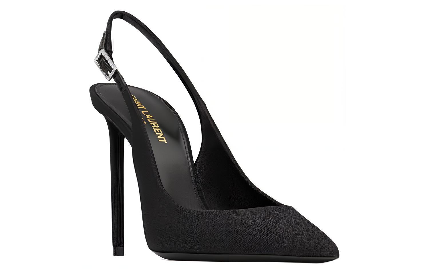 Lookbook (W) Saint Laurent Zoe 'Crystal Buckle Satin' - Lencana Kristal Satin. 76294614Q001000