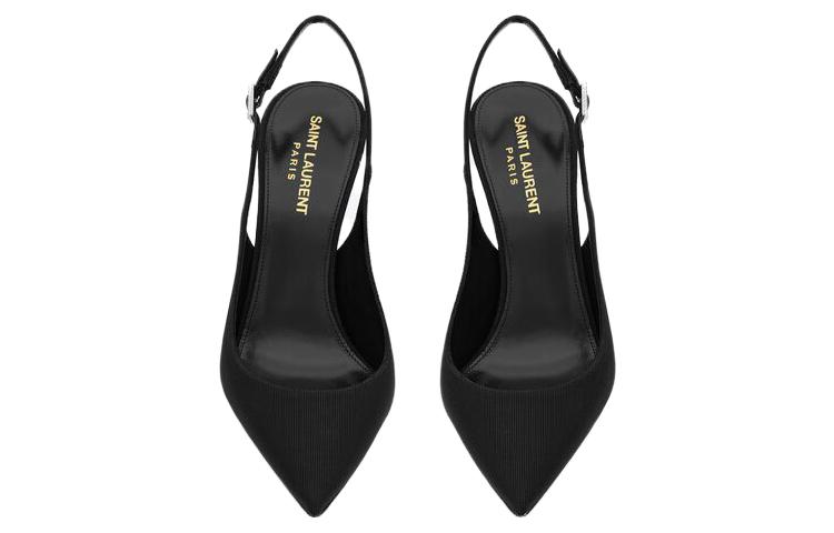 Shop (W) Saint Laurent Zoe 'Crystal Buckle Satin' - Lencana Kristal Satin. 76294614Q001000