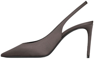 (Women) Saint Laurent Zoe 'Grey Satin Pointed-Toe Stiletto' 7468719QN001419 (Women) Saint Laurent Zoe 'Grey Satin Pointed-Toe Stiletto' 7468719QN001419