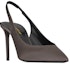 Order (W) Saint Laurent Zoe 'Stiletto Hujung Runcing Satin Kelabu' 7468719QN001419