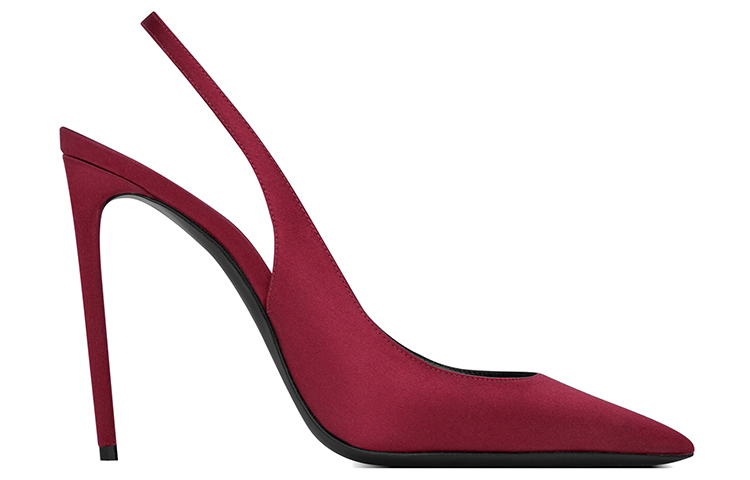 Order SAINT LAURENT 聖羅蘭 Zoe 絨絲露跟 細高跟鞋 10.5cm 女款 紅色