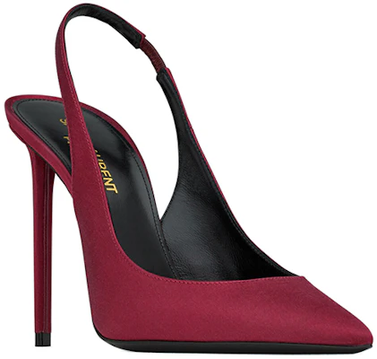SAINT LAURENT 聖羅蘭 Zoe 絨絲露跟 細高跟鞋 10.5cm 女款 紅色 Lookbook SAINT LAURENT 聖羅蘭 Zoe 絨絲露跟 細高跟鞋 10.5cm 女款 紅色