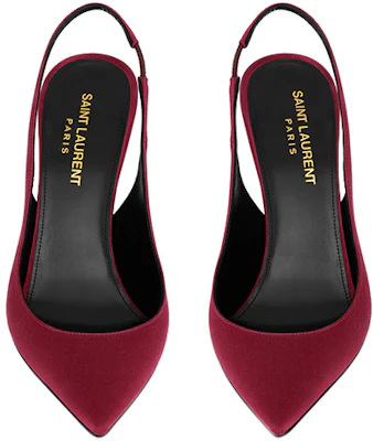 SAINT LAURENT 聖羅蘭 Zoe 絨絲露跟 細高跟鞋 10.5cm 女款 紅色 Shop SAINT LAURENT 聖羅蘭 Zoe 絨絲露跟 細高跟鞋 10.5cm 女款 紅色