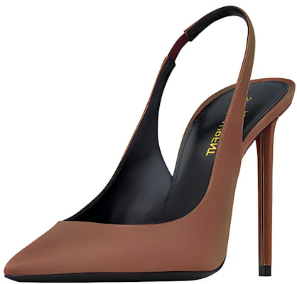 (W) Saint Laurent Zoe Slingback Pumps 'Brun Pecan' Tacones Mujer Marrón Pecan. 702753-9QN00-2210 Lookbook (W) Saint Laurent Zoe Slingback Pumps 'Brun Pecan' Tacones Mujer Marrón Pecan. 702753-9QN00-2210