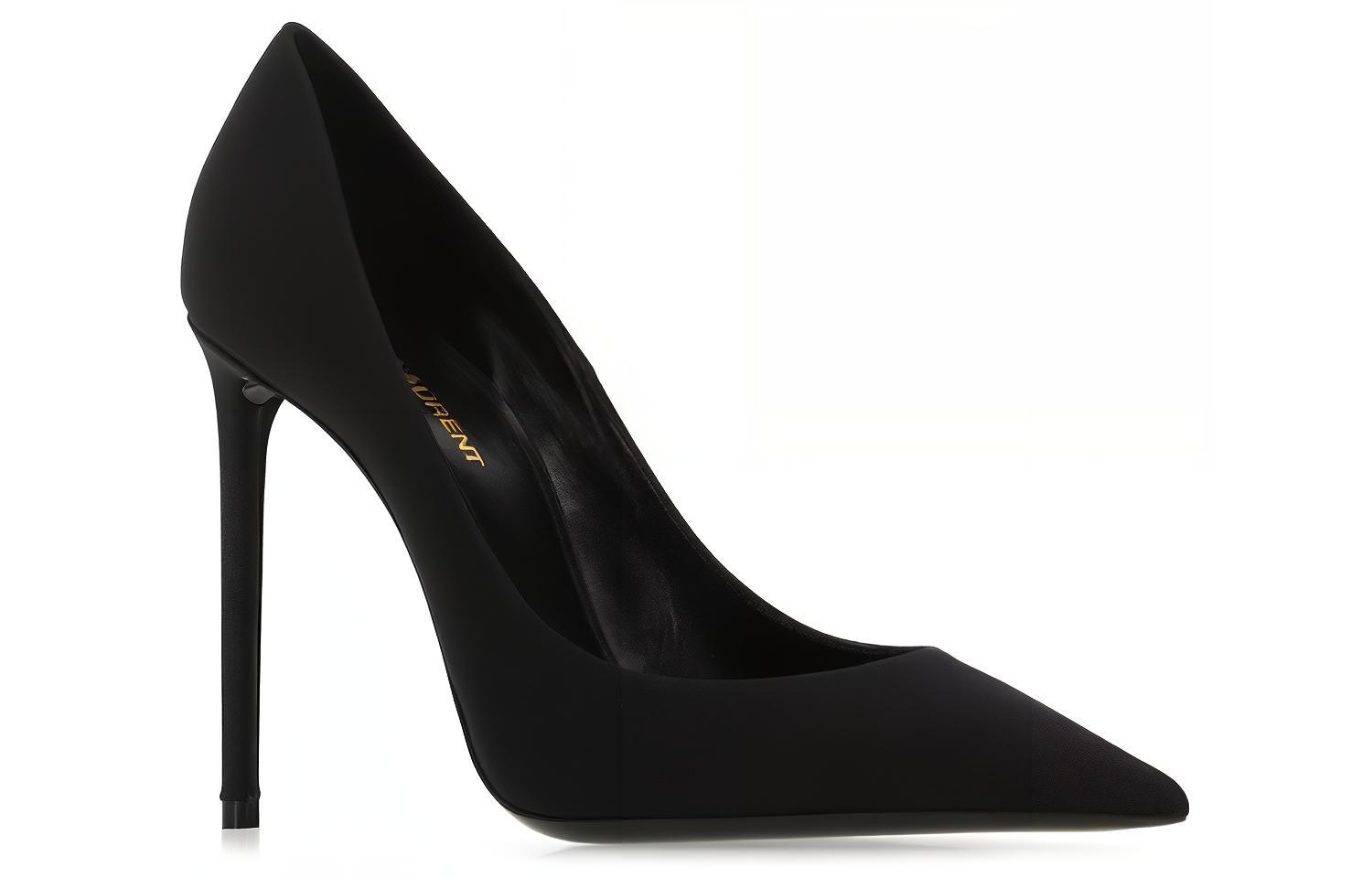 Lookbook (W) Saint Laurent Zoe Stiletto 'Black Fashion' Hitam Kasut Tumit Tinggi Bergaya 649474AAAKY1000