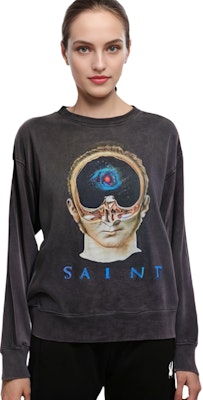 (W) サンモニカ FW22 グラフィック ロゴ プリント クルーネック スウェットシャツ レディース グレー SM-A22-0000-016 Shop (W) サンモニカ FW22 グラフィック ロゴ プリント クルーネック スウェットシャツ レディース グレー SM-A22-0000-016