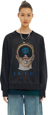 (W) サンモニカ FW22 グラフィック ロゴ プリント クルーネック スウェットシャツ レディース グレー SM-A22-0000-016 Details for (W) サンモニカ FW22 グラフィック ロゴ プリント クルーネック スウェットシャツ レディース グレー SM-A22-0000-016