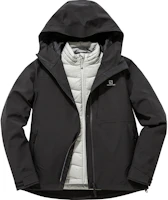 (Women) Salomon 3-In-1 Down Jacket Black Winter Outdoor Detachable Hooded Coat C17668 (Women) Salomon 3-In-1 Down Jacket Black Winter Outdoor Detachable Hooded Coat C17668