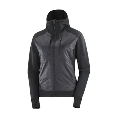 (Women) SALOMON Black Insulated Hooded Breathable Jacket LC2108600