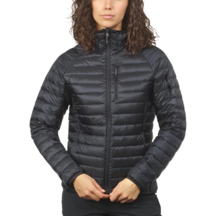 Lookbook (W) サロモン ブラック ジップアップ ハイネック ダウンジャケット LC2108200