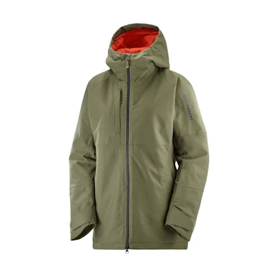 (Women) Salomon Bashley Puff Letter Print Hoodie Zip Jacket in Army Green LC2146300